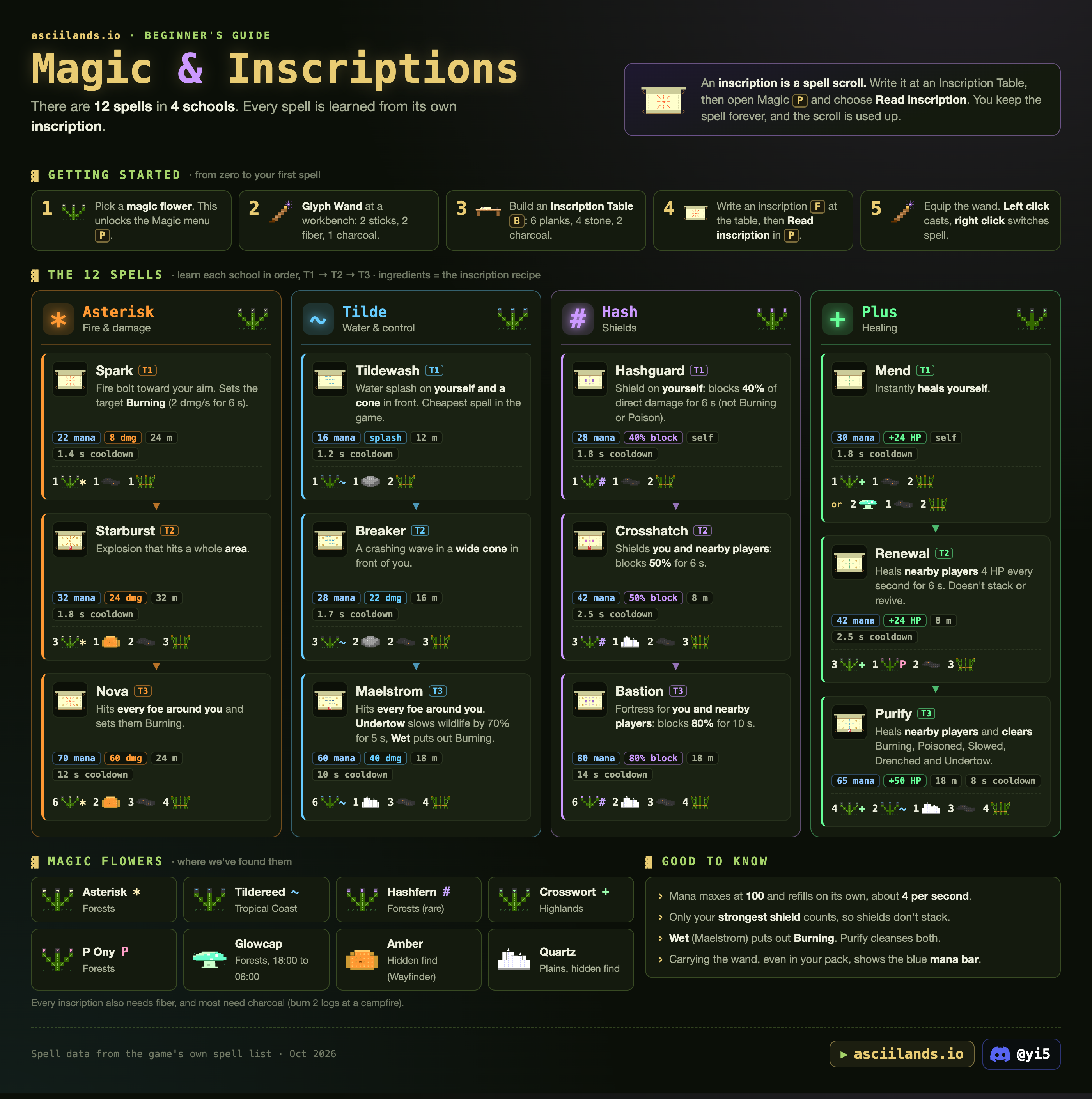 Magic and inscriptions infographic